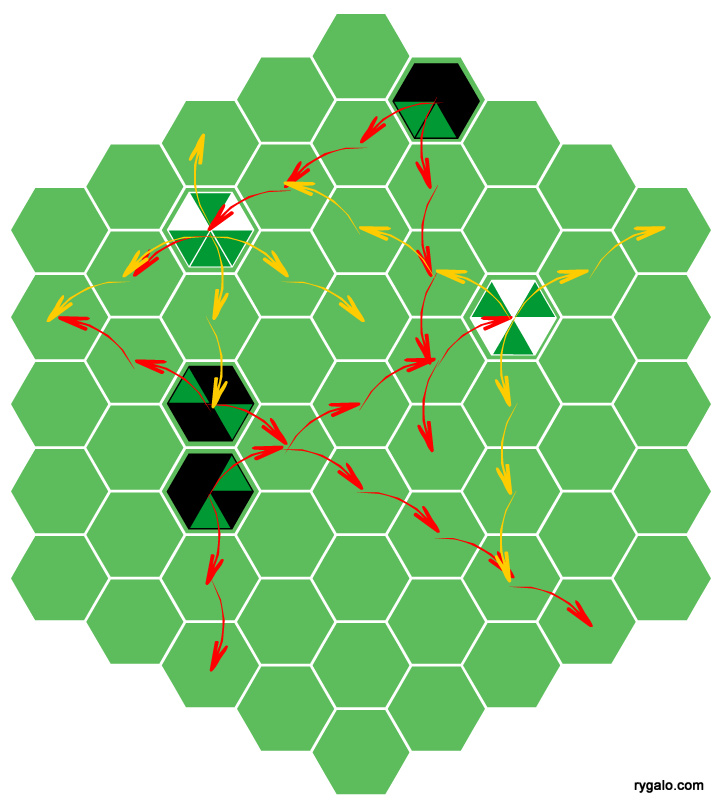 Poligon - przykładowe ruchy pionów